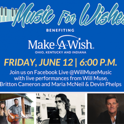 Kentucky Pop Songwriter Will Muse Announces Fourth Annual “Music For Wishes” Live-Streaming Charity Show On June 12