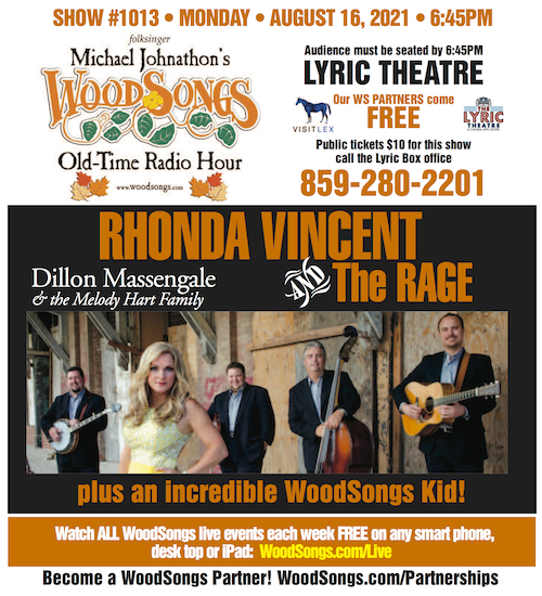 Michael Johnathon’s WoodSongs Old Time Radio Hour Kicks Off New Season In August With Reigning Bluegrass Queen Rhonda Vincent & The Rage