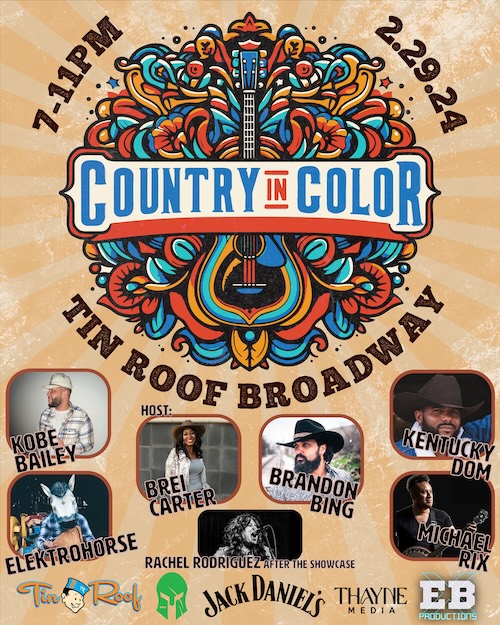 Country Soul Recording Artist Brei Carter Set To Host & Perform At Inaugural Country In Color Live Music Showcase, Kicking Off February 29 At Tin Roof Broadway