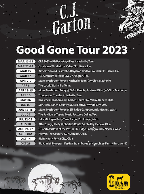 Country Singer-Songwriter C.J. Garton & The Skeleton Crew Kicks Off Coast-to-Coast Good Gone Tour 2023