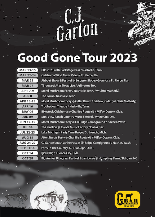 Country Singer-Songwriter C.J. Garton & The Skeleton Crew Kicks Off Coast-to-Coast Good Gone Tour 2023